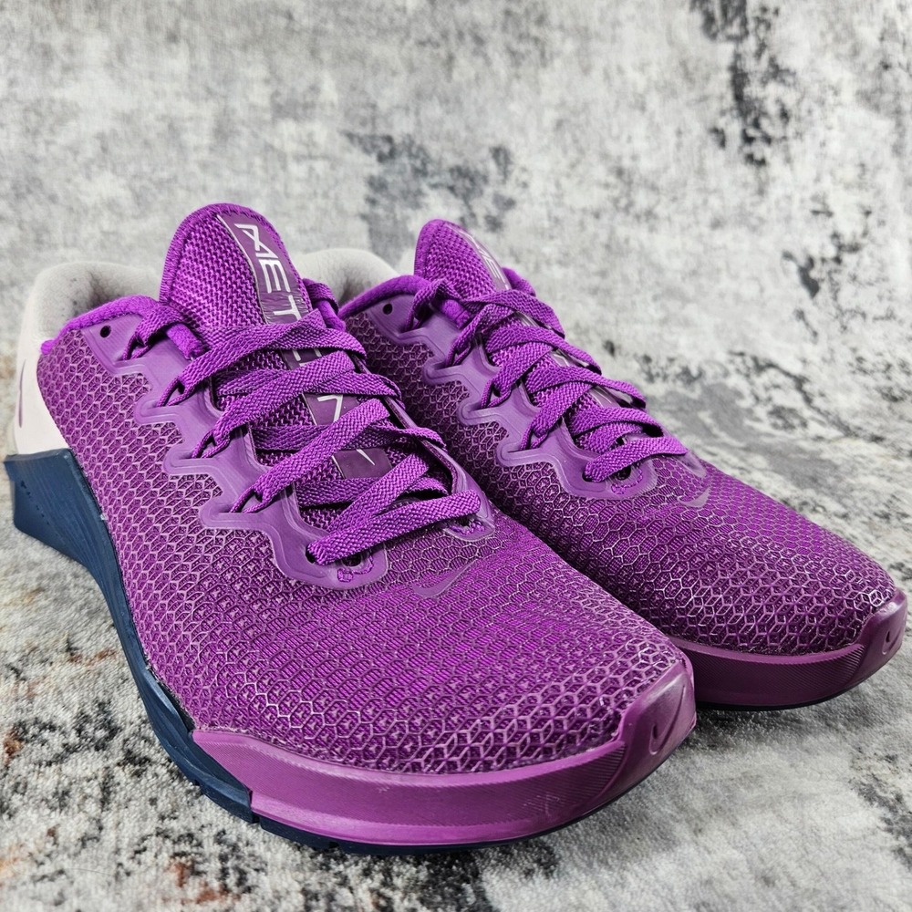Nike Metcon 5 Training Shoes Womens 7 Vivid Purple Navy White‎ AO2982-546 Gym